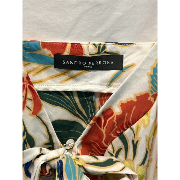 Sandro Ferrone Women's Small Top Italy Adjustable Strap Tie Front Fairy - Picture 2 of 10